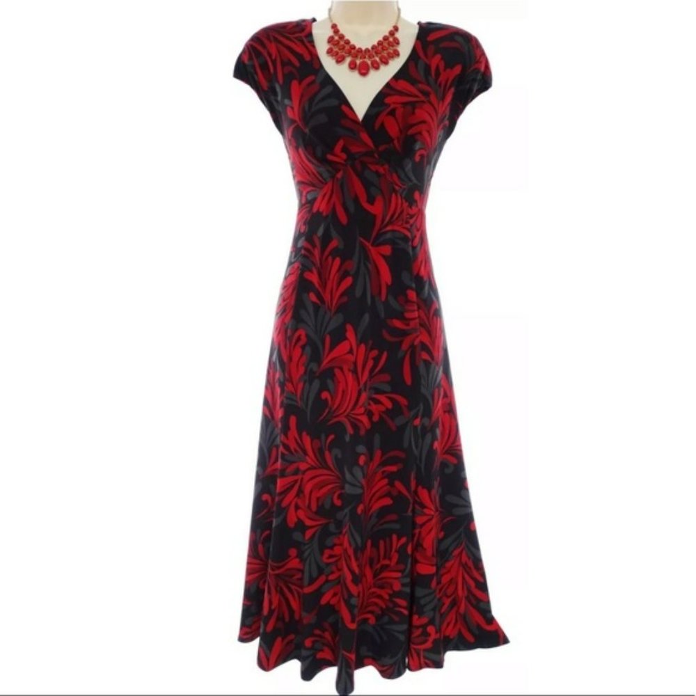 Black,  Red,  and Gray Jones New York Dress